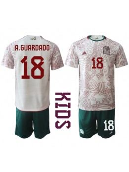 Meksiko Andres Guardado #18 Dječji Gostujuci Dres kompleti SP 2022 Kratak Rukavima (+ kratke hlače)